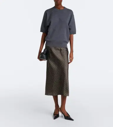 Vince Plaid satin slip skirt | Thumbnail 4