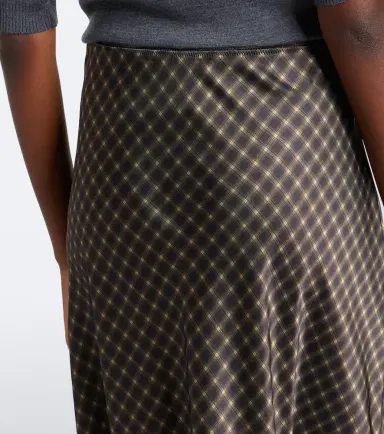 Vince Plaid satin slip skirt | Thumbnail 5