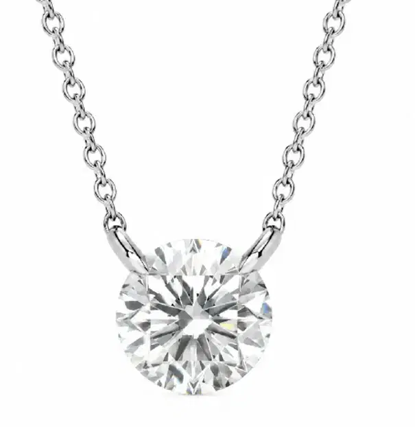 Wish Fine Jewelry 0.20ct Diamond 18K Gold Illusion Solitaire Necklace