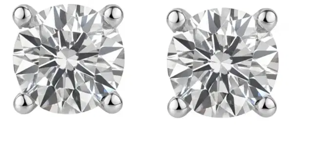 Wish Fine Jewelry 0.90ct Diamond 14K Gold Stud Round Earrings