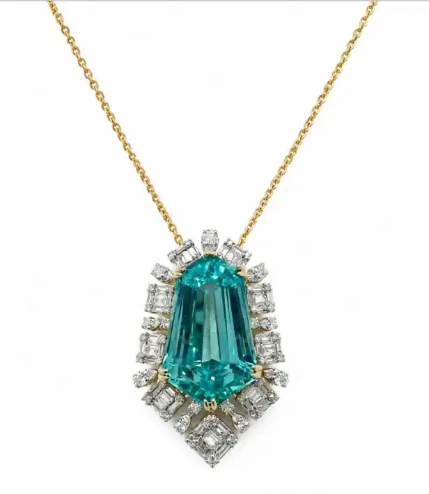 Wish Fine Jewelry 15.95ct Diamond Garnet 14K Gold Dangle Necklace