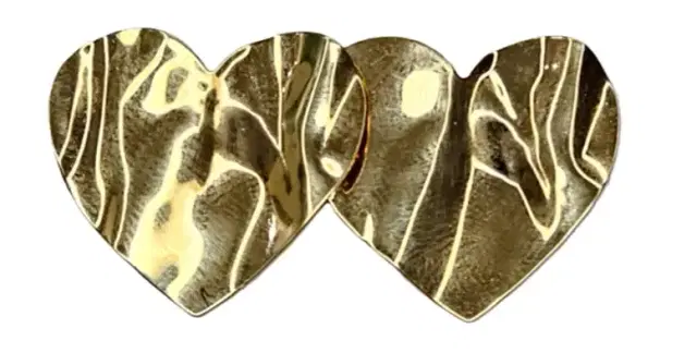 Wish Fine Jewelry 18KY 3.4g Hammer Heart Earring
