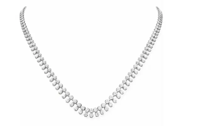 Wish Fine Jewelry 4.09ct Diamond 18K Gold Floating Tennis Necklace