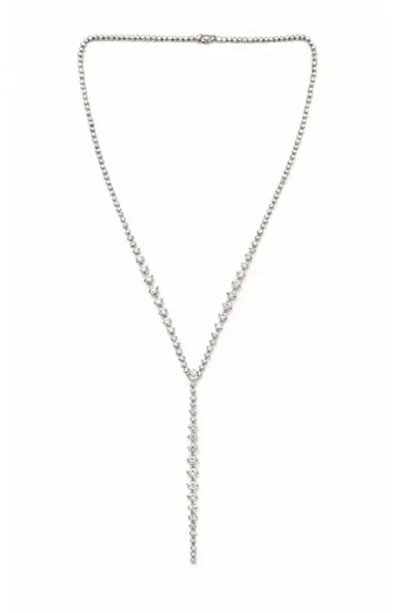 Wish Fine Jewelry 9.4ct Diamond 14K Gold Lariat Necklace