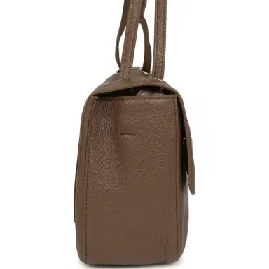 Chanel Chanel Maxi "Souplissimo" Small Flap Bag Brown Grained Calfskin Silver Hardware | Thumbnail 3