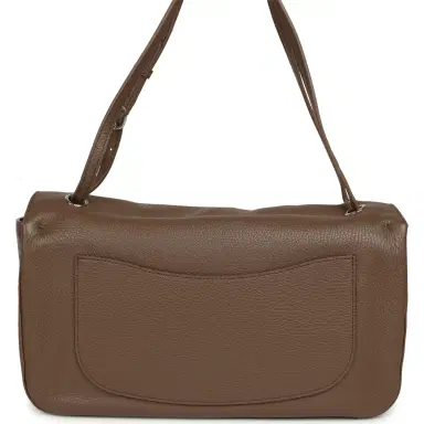 Chanel Chanel Maxi "Souplissimo" Small Flap Bag Brown Grained Calfskin Silver Hardware | Thumbnail 4