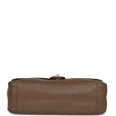 Chanel Chanel Maxi "Souplissimo" Small Flap Bag Brown Grained Calfskin Silver Hardware | Thumbnail 7