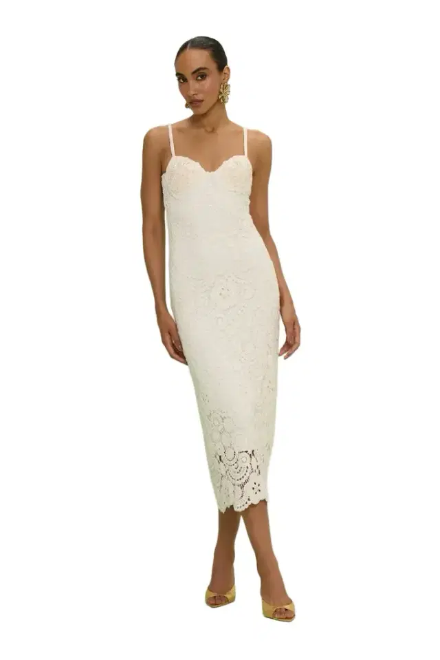 PatBo GAL EMBROIDERY MIDI DRESS