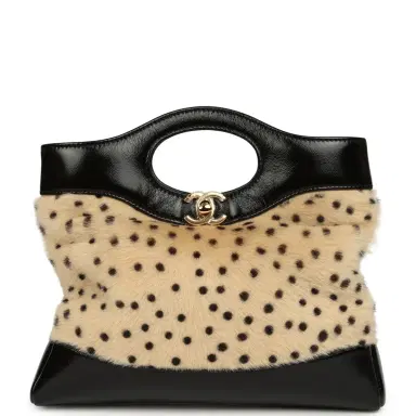 Chanel Chanel Mini "Cheetah Print" 31 Shopper Beige Calf Hair, Black Shiny Lambskin Gold Hardware | Thumbnail 1 Chanel Chanel Mini "Cheetah Print" 31 Shopper Beige Calf Hair, Black Shiny Lambskin Gold Hardware | Thumbnail 1