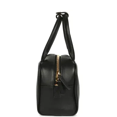 Chanel Chanel Mini Bowling Bag with Strap Black Calfskin Gold Hardware | Thumbnail 3