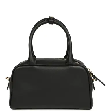Chanel Chanel Mini Bowling Bag with Strap Black Calfskin Gold Hardware | Thumbnail 4