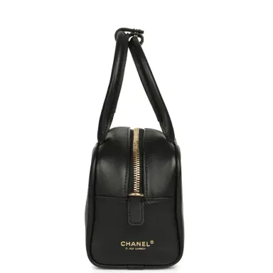 Chanel Chanel Mini Bowling Bag with Strap Black Calfskin Gold Hardware | Thumbnail 5