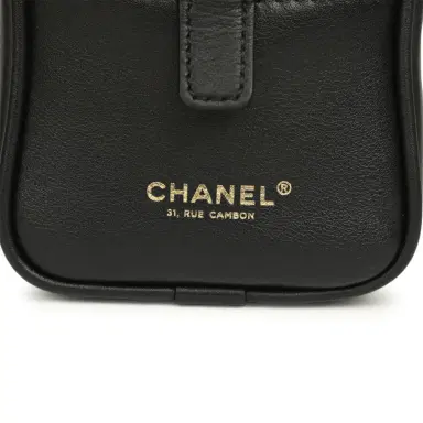Chanel Chanel Mini Bowling Bag with Strap Black Calfskin Gold Hardware | Thumbnail 8