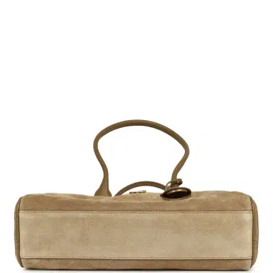 Chanel Chanel Small "Perfect Bowling" Bag Dark Beige Suede Gold Hardware | Thumbnail 6