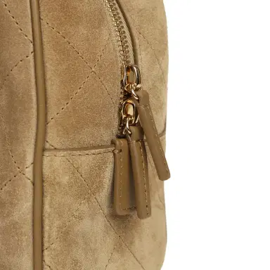 Chanel Chanel Small "Perfect Bowling" Bag Dark Beige Suede Gold Hardware | Thumbnail 8