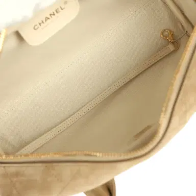 Chanel Chanel Small "Perfect Bowling" Bag Dark Beige Suede Gold Hardware | Thumbnail 9