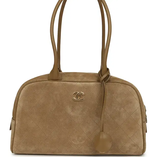 Chanel Small "Perfect Bowling" Bag Dark Beige Suede Gold Hardware Chanel Small "Perfect Bowling" Bag Dark Beige Suede Gold Hardware
