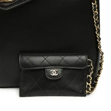 Chanel Chanel Top Handle Envelope Flap Bag Black Calfskin Gold Hardware | Thumbnail 7 Chanel Chanel Top Handle Envelope Flap Bag Black Calfskin Gold Hardware | Thumbnail 7