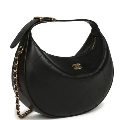 Chanel Chanel Top Handle Soft Hobo with Chain Black Lambskin Gold Hardware | Thumbnail 2