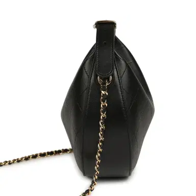 Chanel Chanel Top Handle Soft Hobo with Chain Black Lambskin Gold Hardware | Thumbnail 3