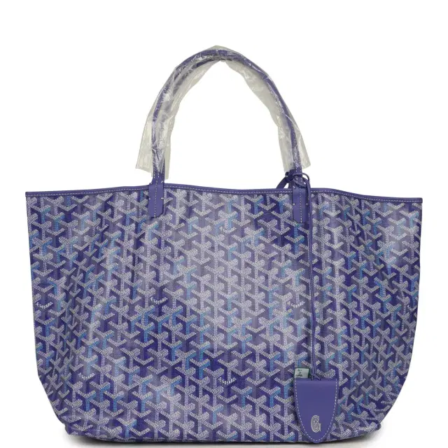 goyard Goyard Goyardine Blueberry Purple Saint Louis GM Tote Palladium Hardware