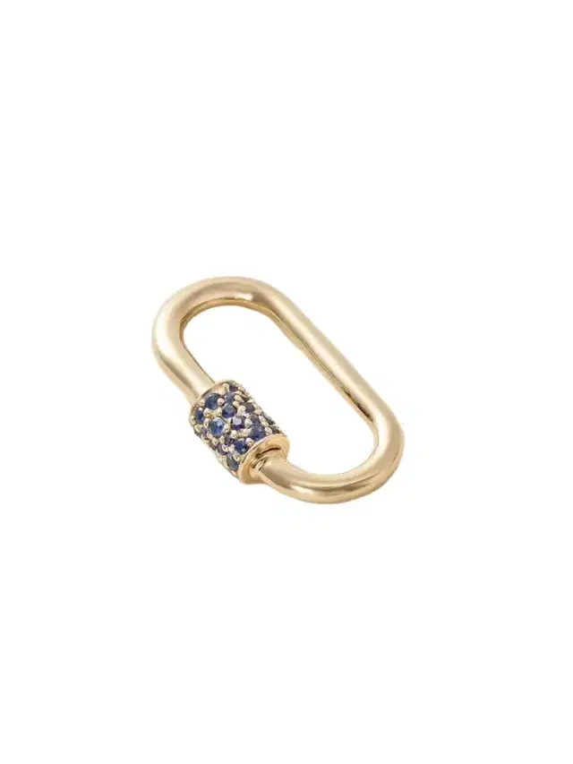 Marla Aaron Stoned Medium Lock 14-karat Gold Sapphire Pendant