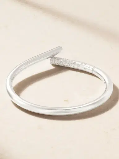 TABAYER Oera 18-karat White Gold And Diamond Bangle | Thumbnail 3