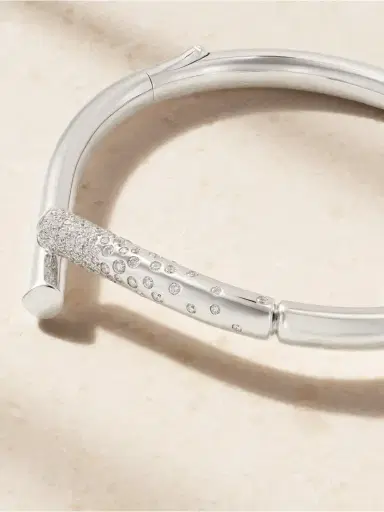 TABAYER Oera 18-karat White Gold And Diamond Bangle | Thumbnail 4