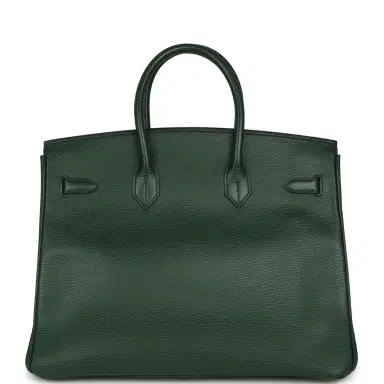 HERMÈS Vintage Hermes Birkin 35 Vert Anglais Ardennes Gold Hardware | Thumbnail 4 HERMÈS Vintage Hermes Birkin 35 Vert Anglais Ardennes Gold Hardware | Thumbnail 4