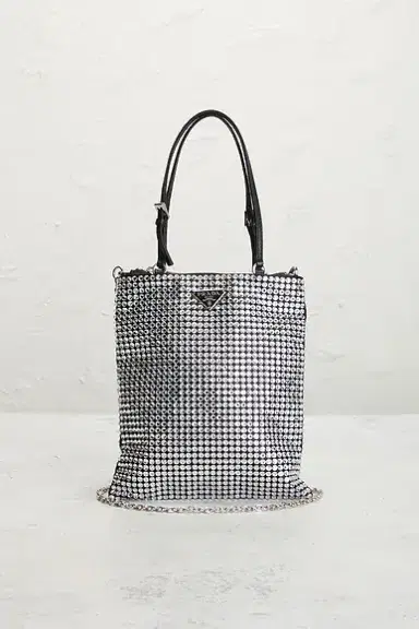 Prada Crystal Embellished Satin Tote Bag | Thumbnail 2