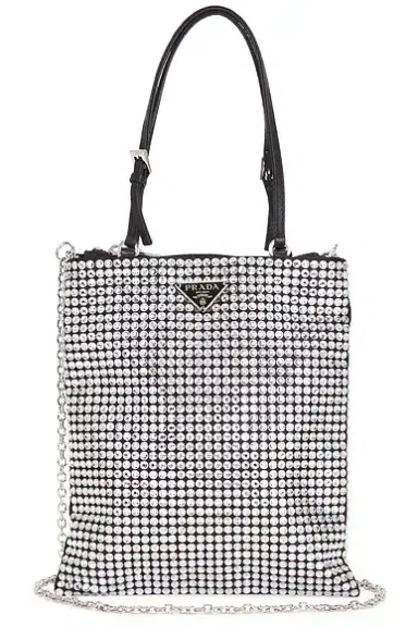 Prada Crystal Embellished Satin Tote Bag | Thumbnail 1