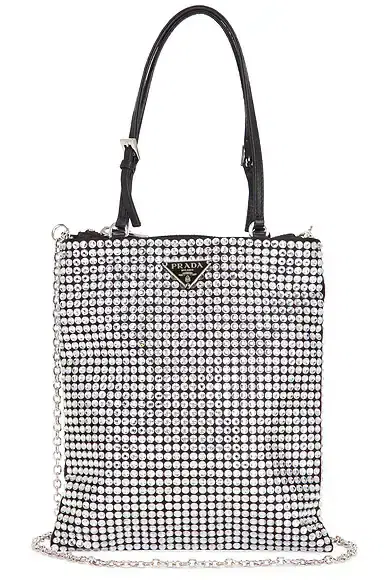 Prada Crystal Embellished Satin Tote Bag