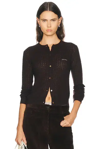 Miu Miu Cashmere Silk Pizzo Cardigan
