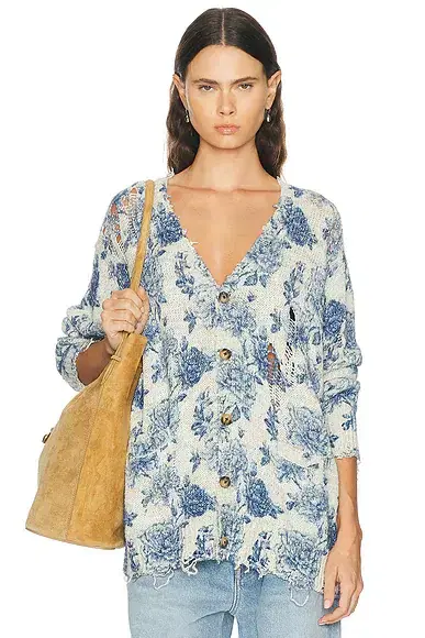 R13 Printed Boyfriend Cardigan