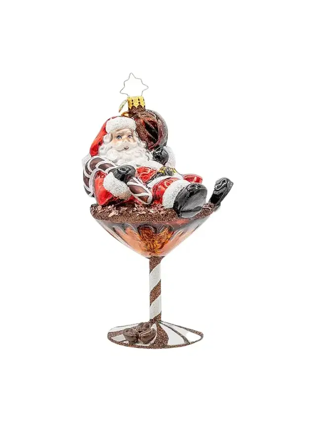 Christopher Radko Santa's Merry Martini Brew Glass Ornament