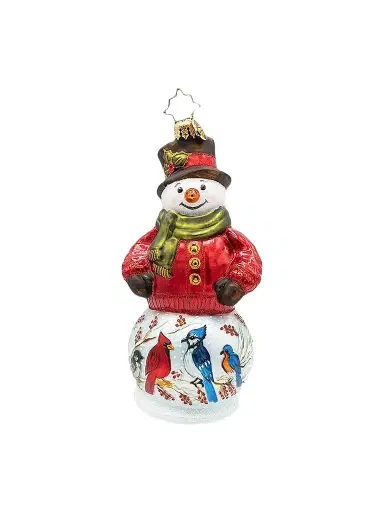 Christopher Radko The Chirp Before Christmas Glass Snowman Ornament | Thumbnail 1
