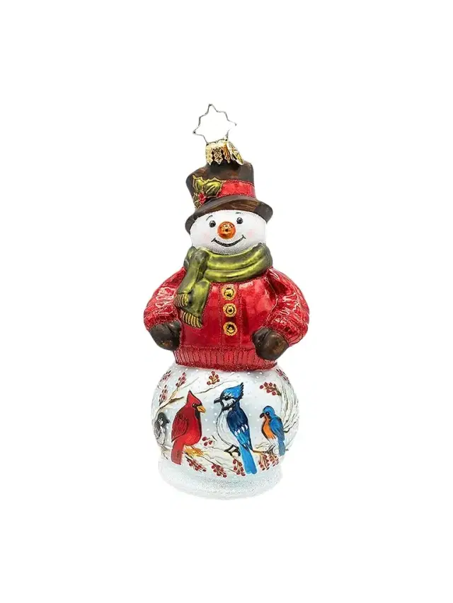Christopher Radko The Chirp Before Christmas Glass Snowman Ornament