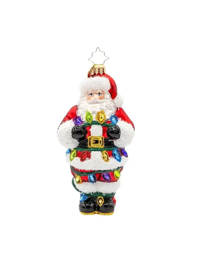 Christopher Radko Whimsical Tangled Up Santa Glass Ornament