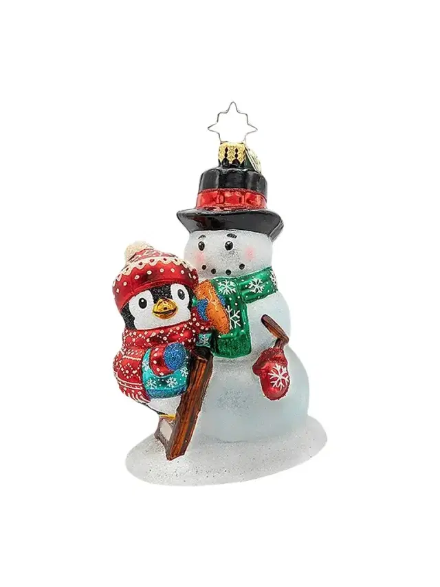 Christopher Radko Whimsical Snowman A Flurry Of Friendship Ornament