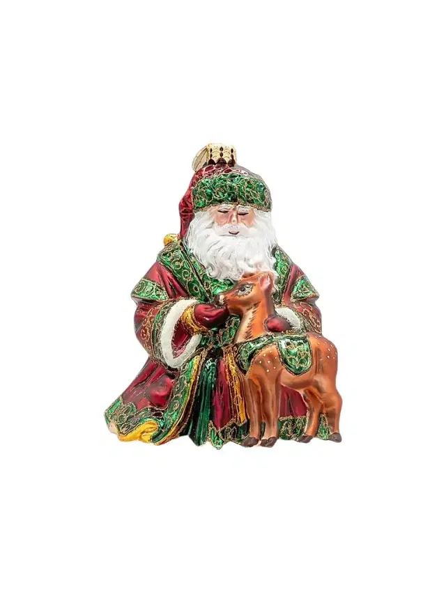 Christopher Radko European Santa a Woodland Offering Ornament