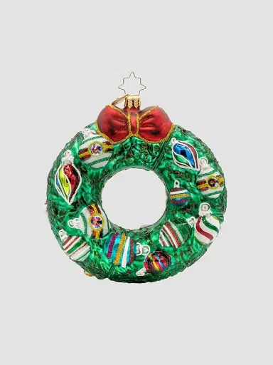 Christopher Radko Jingle All The Way Wreath Glass Ornament | Thumbnail 2