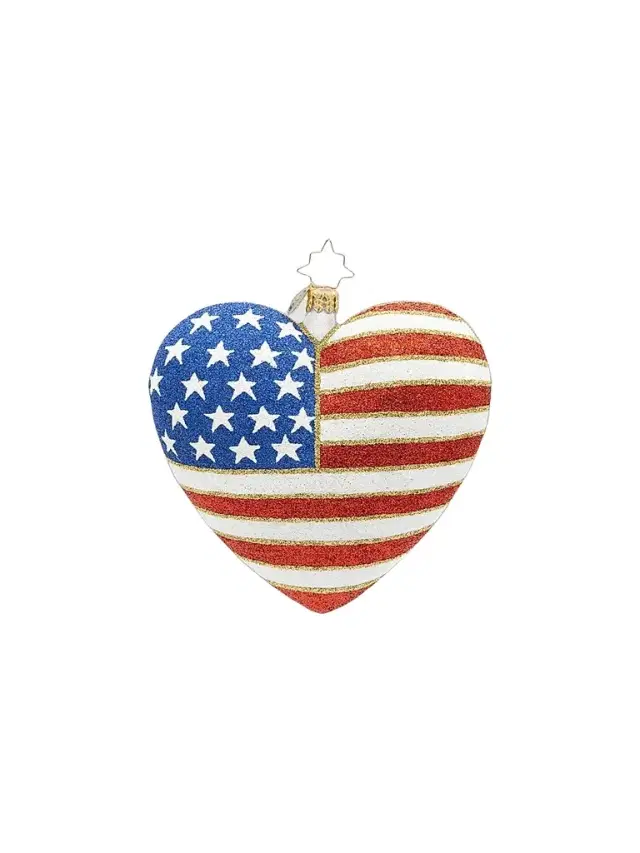 Christopher Radko Heart Of Independence 250 Years Glass Ornament