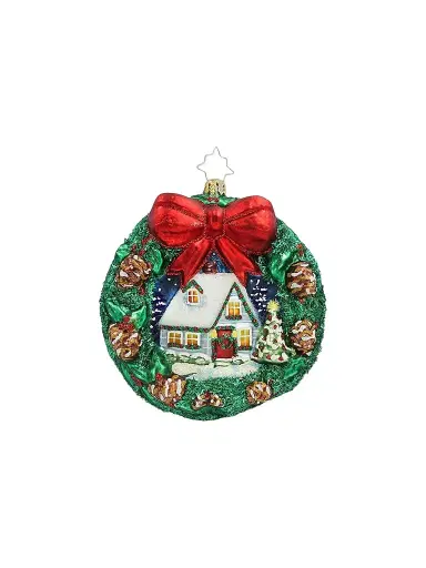 Christopher Radko Wreaths Holly Jolly Hideaway Ornament | Thumbnail 1
