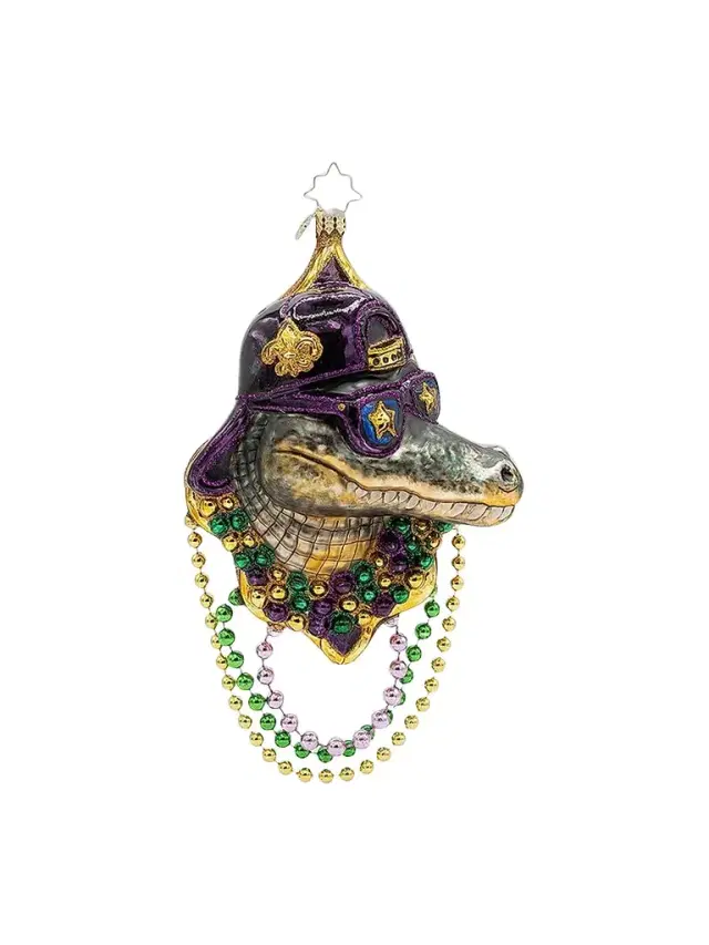 Christopher Radko Mardi Gras Gator Gras Ornament