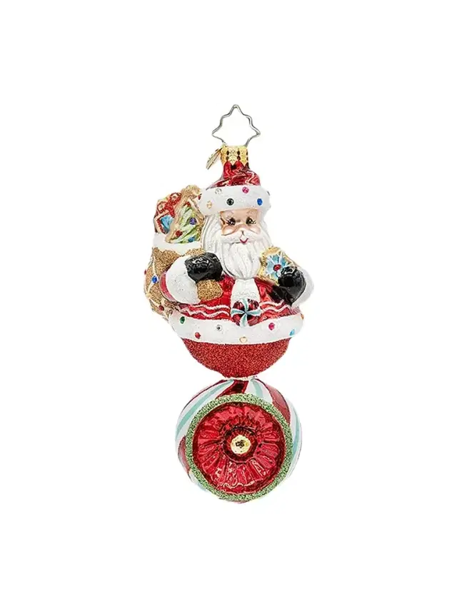 Christopher Radko Sweet Claus Reflector Glass Santa Ornament