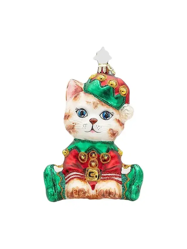 Christopher Radko Holly Jolly Kitty Glass Ornament