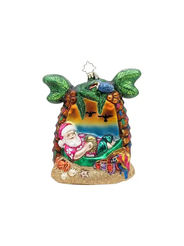 Christopher Radko Santa's Breezy Break Glass Ornament