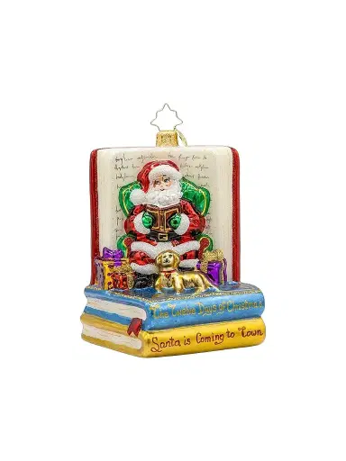 Christopher Radko American Santa Santa's Book Nook Ornament | Thumbnail 1
