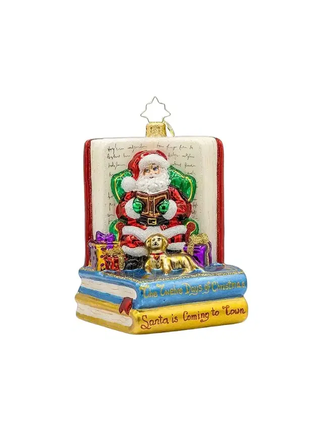 Christopher Radko American Santa Santa's Book Nook Ornament