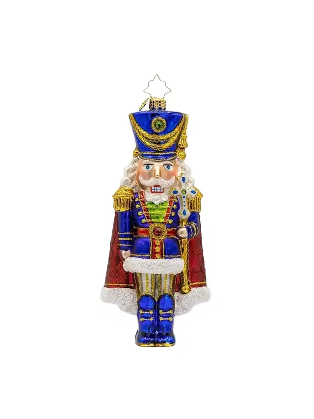 Christopher Radko Long Coat Nutcracker Glass Ornament